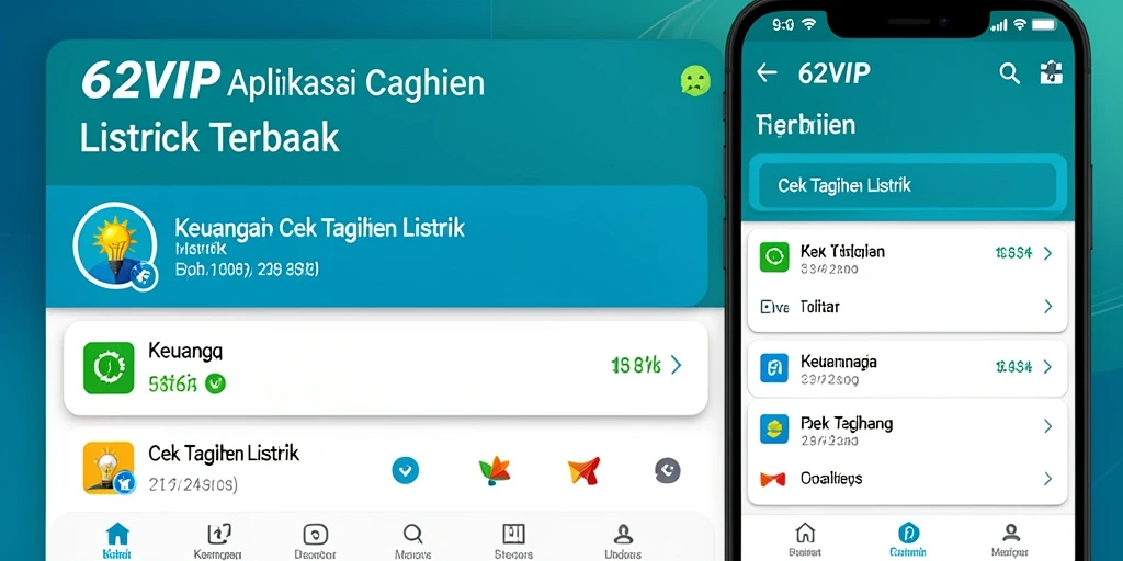 Tampilan antarmuka aplikasi Cek Tagihan Listrik 62VIP yang informatif.