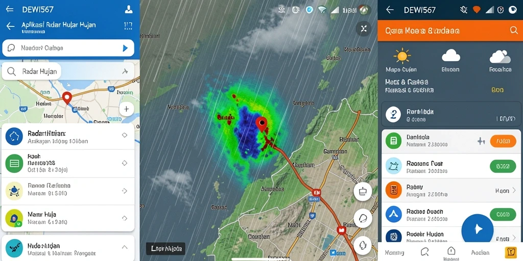 Tampilan antarmuka DEWI567 dengan fungsi Radar Hujan yang jelas.