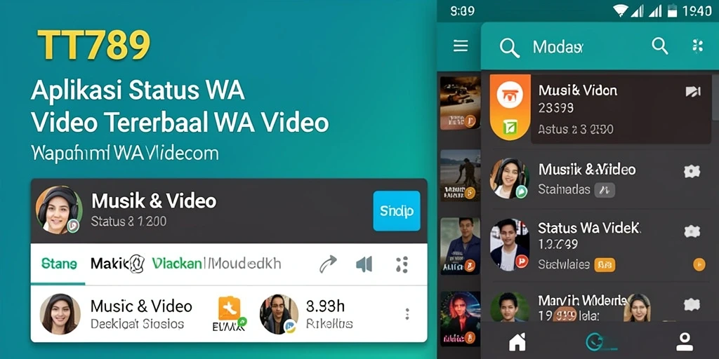 Tampilan antarmuka aplikasi TT789 untuk status WA yang menarik.