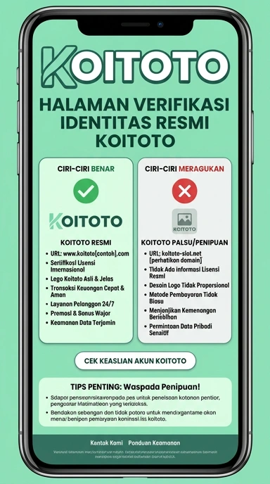 Tampilan kanal resmi koitoto