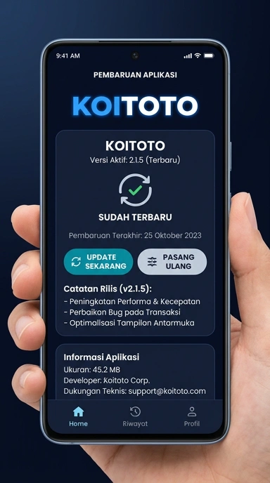Tampilan riwayat versi koitoto